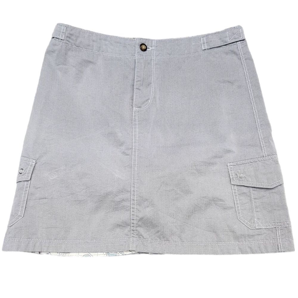 Horny Toad Pinstripe Cotton Blend Adjustable Waistband Mini Skirt Cargo Skort 4